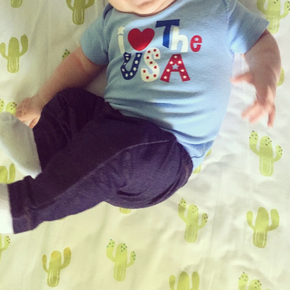 Faded Glory Blue and Red Patriotic Bodysuit